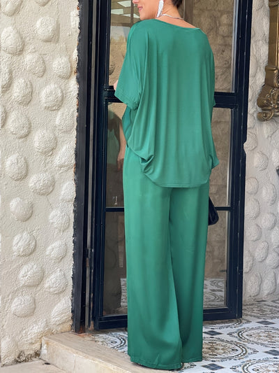 Ashlee - Elegante Completo A Due Pezzi Con Maniche Corte