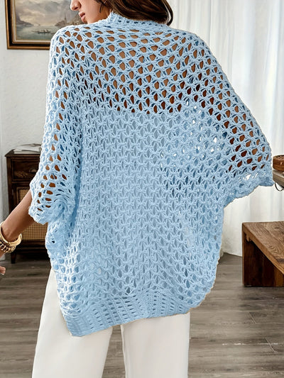 Etleva - Elegante Cardigan Traforato Con Maniche A Pipistrello
