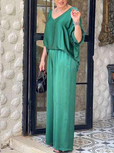 Ashlee - Elegante Completo A Due Pezzi Con Maniche Corte