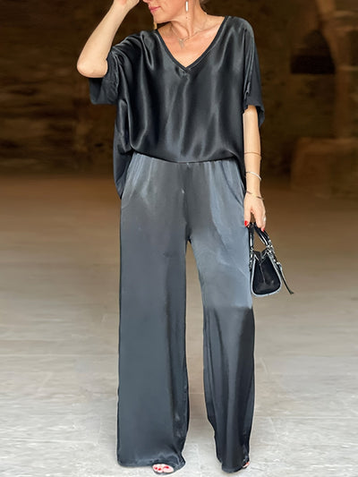 Ashlee - Elegante Completo A Due Pezzi Con Maniche Corte