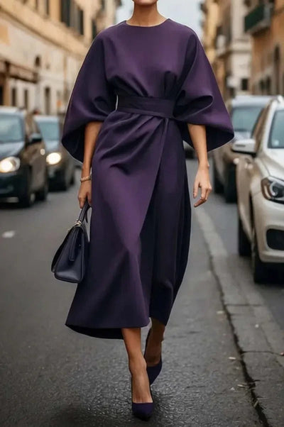 Rita –  Elegante abito con maniche e cintura
