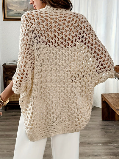 Etleva - Elegante Cardigan Traforato Con Maniche A Pipistrello