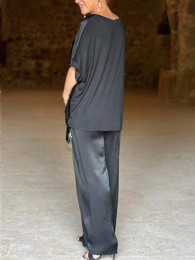 Ashlee - Elegante Completo A Due Pezzi Con Maniche Corte