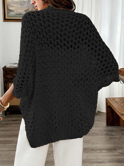 Etleva - Elegante Cardigan Traforato Con Maniche A Pipistrello
