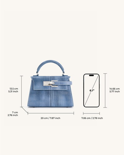 Borsa con manici superiori Elise - Blu
