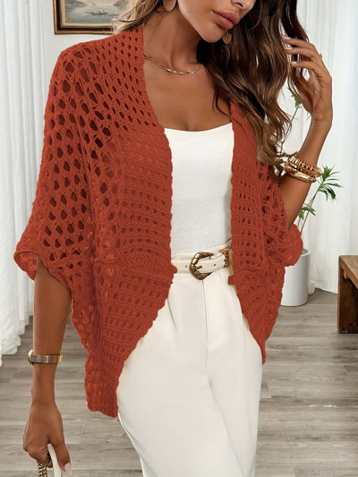 Etleva - Elegante Cardigan Traforato Con Maniche A Pipistrello