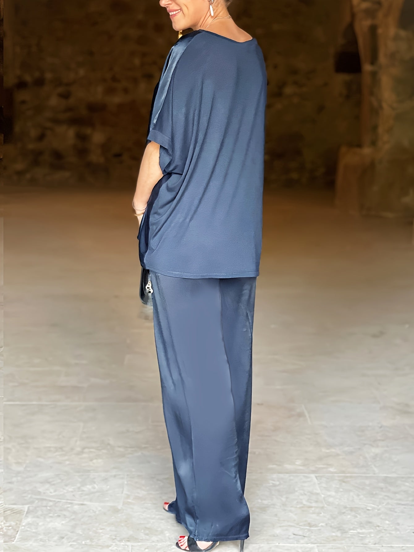 Ashlee - Elegante Completo A Due Pezzi Con Maniche Corte
