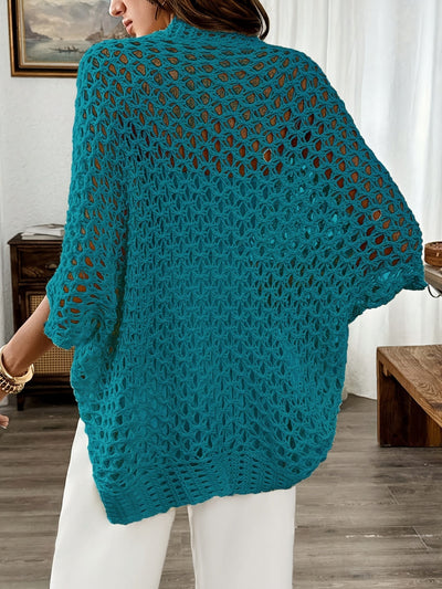 Etleva - Elegante Cardigan Traforato Con Maniche A Pipistrello
